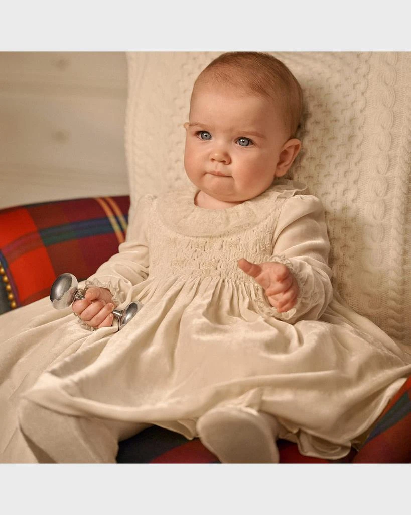 Ralph Lauren Girl's Smocked Embroidered Occasion Dress, Size 9M-24M 2