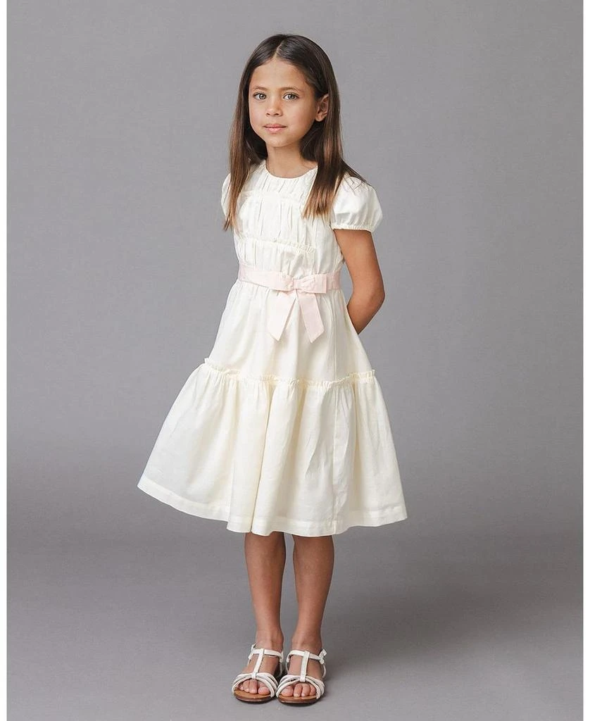 slim fit dress slacks Hope & Henry - Girls Ruffle Collar Organic Party Dress main image 0