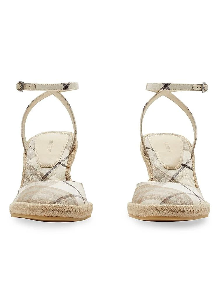 Burberry Mews Check Espadrille Wedge Sandals 2