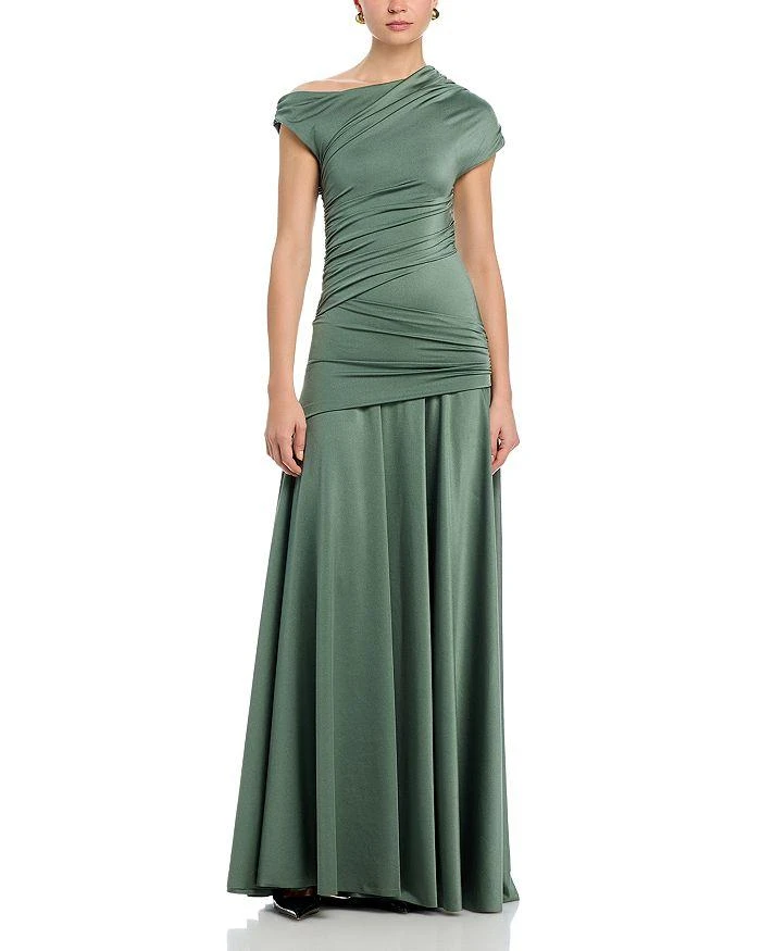 Chiara Boni Becia Ruched Asymmetric Gown