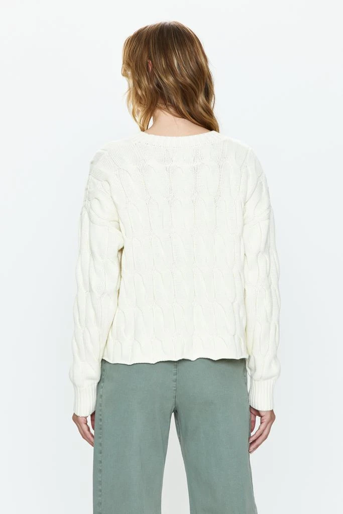 Pistola Denim Eva Crew Neck Sweater - Ecru Cable 5