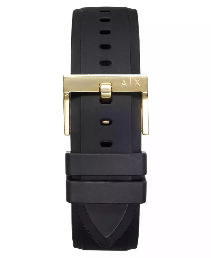 Armani Exchange Men
s Chronograph  Black Silicone Strap Watch 45mm Gift Set 4