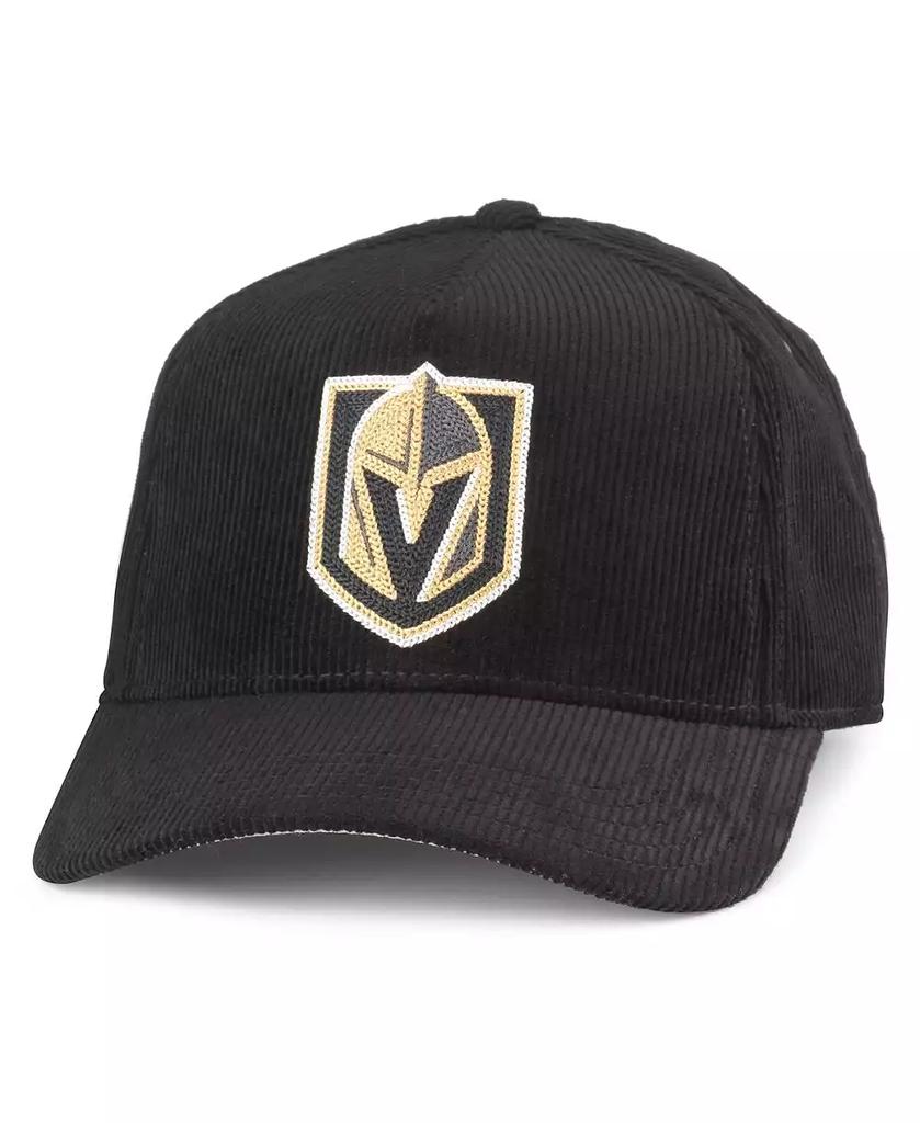 American Needle Men's Black Vegas Golden Knights Corduroy Chain Stitch Adjustable Hat
