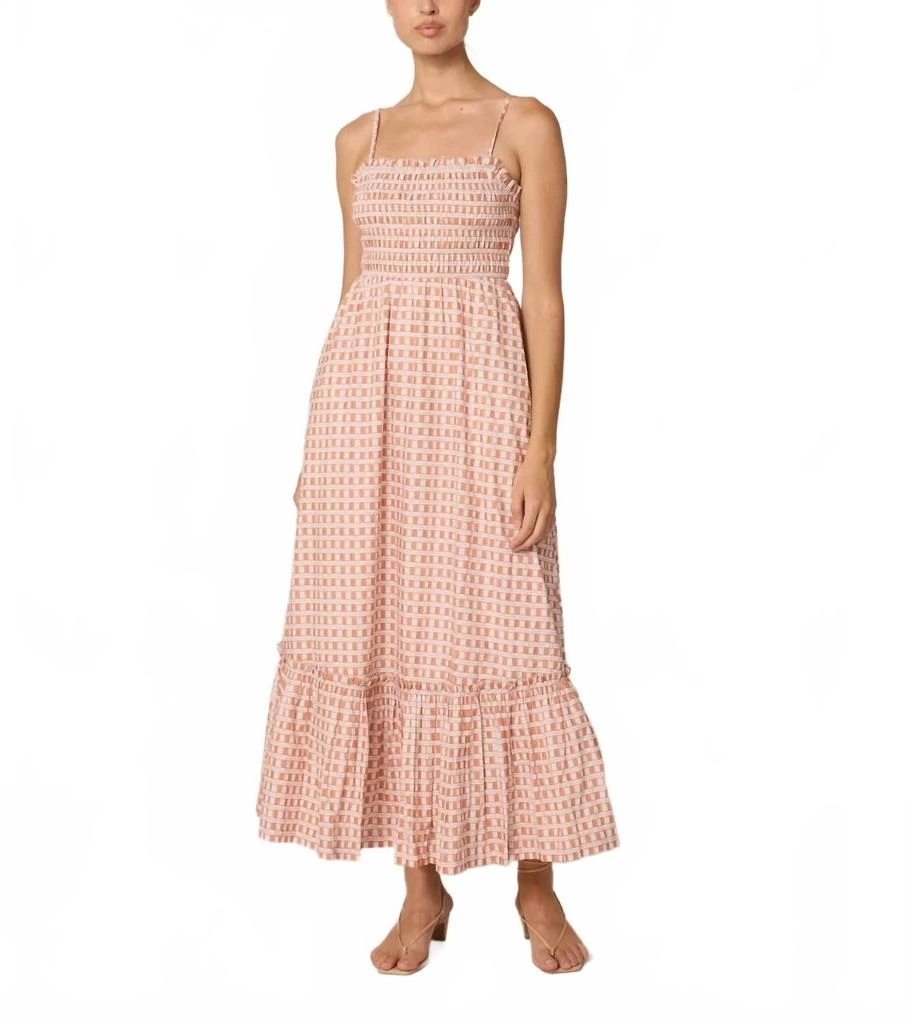 Cleobella Magnolia Ankle Dress In Bellini Plaid 1