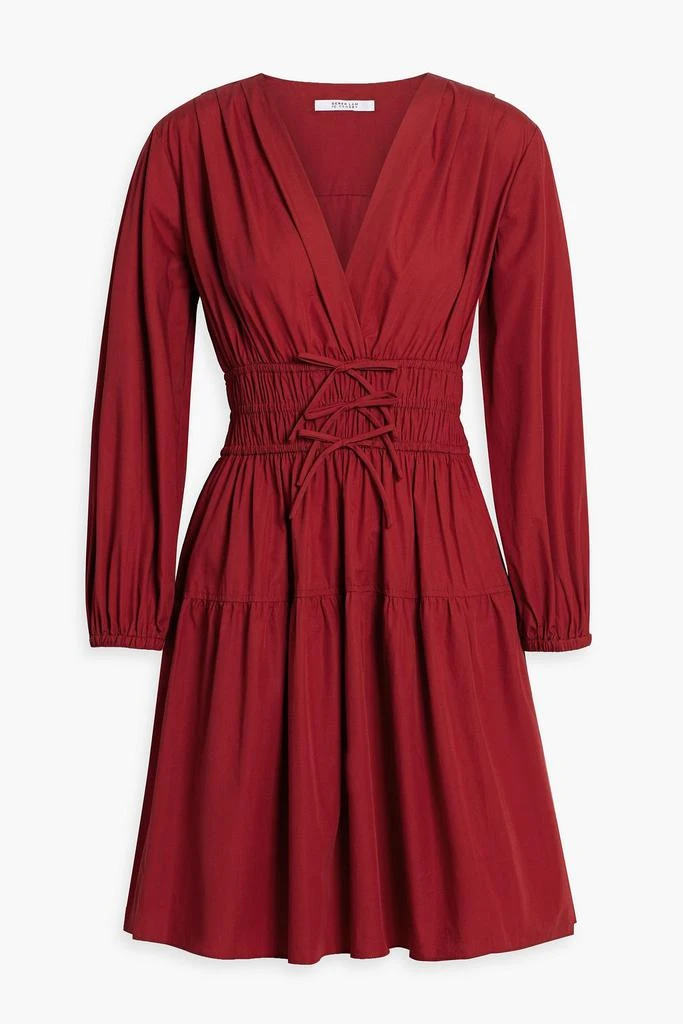Derek Lam Shirred cotton-poplin mini dress 1