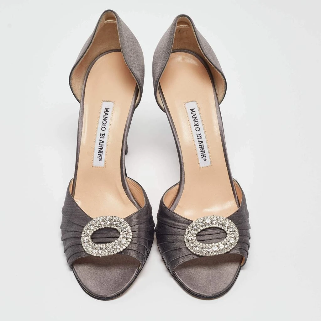 Manolo Blahnik Manolo Blahnik Grey Satin Sedaraby Pumps Size 40.5 3