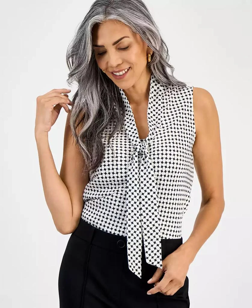 Kasper Women's Tie-Neck Sleeveless Top, Regular & Petite 3