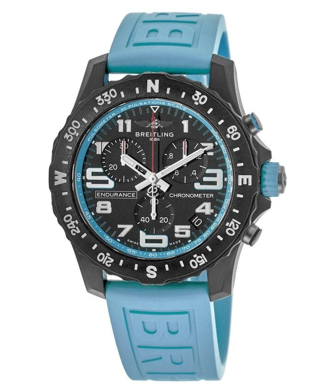BREITLING Breitling Endurance Pro 44 Quartz Chronograph Black Dial Blue Rubber Strap Men's Watch X82310281B1S1 1