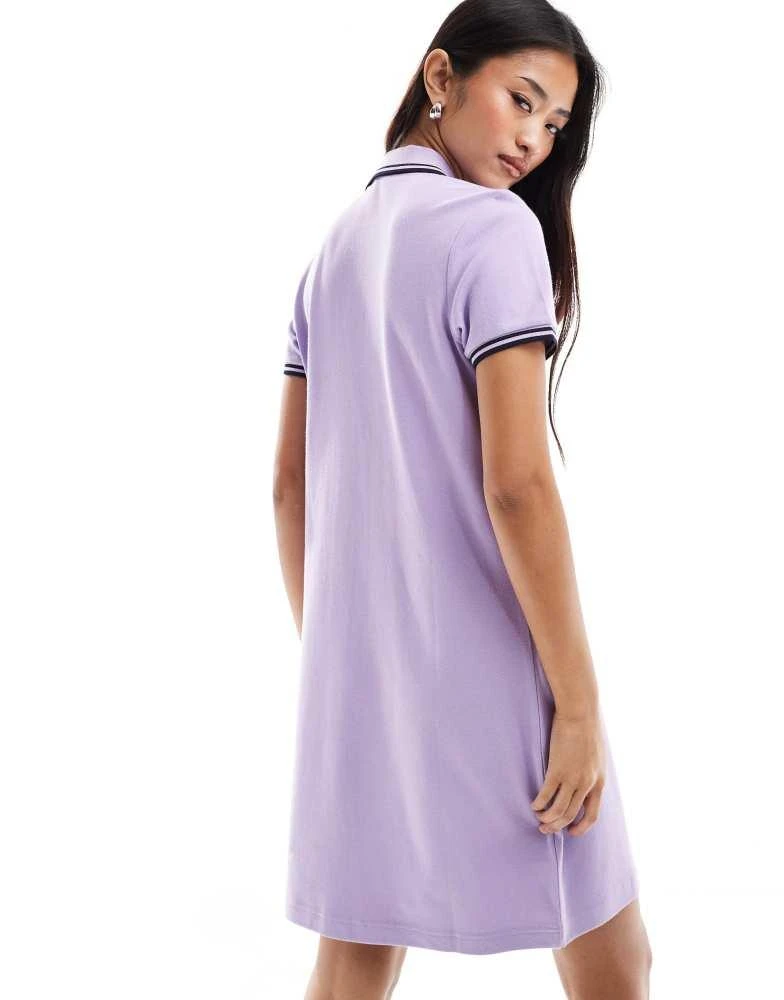 Fred Perry Fred Perry twin tipped polo dress in light purple 4