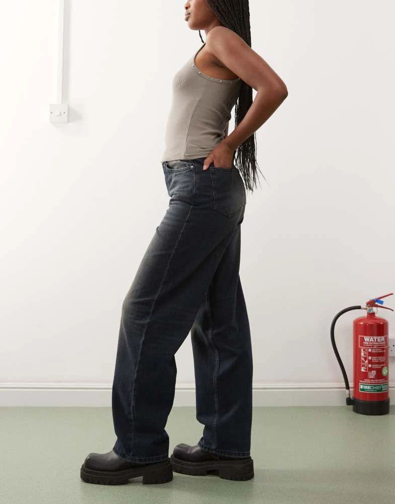 Weekday Weekday Rail mid rise baggy fit jeans in deep ocean blue 3