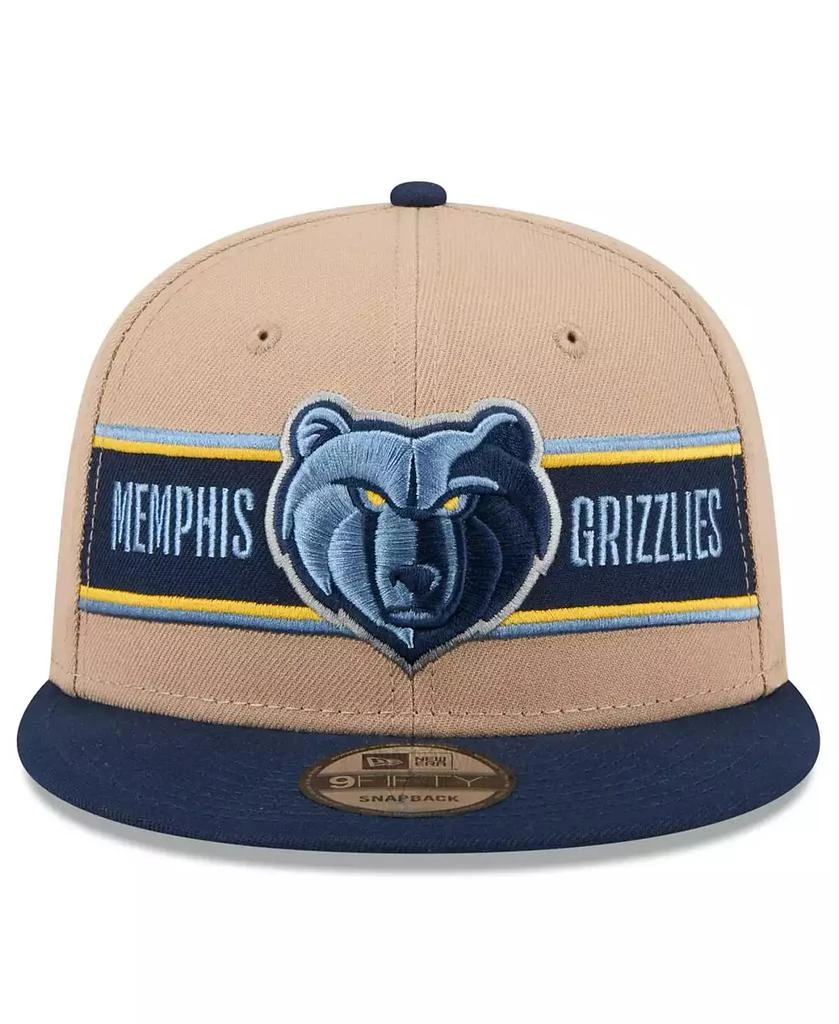 New Era Men's Tan/Navy Memphis Grizzlies 2024 NBA Draft 9FIFTY Snapback Hat 4