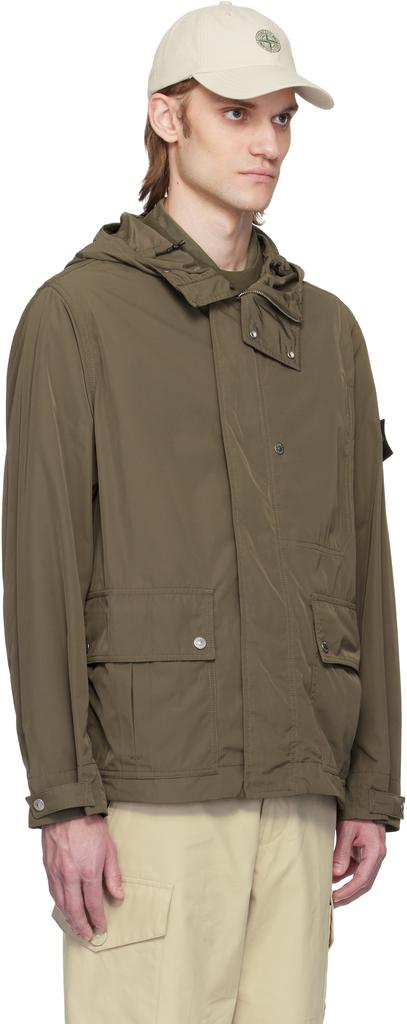 Stone Island Khaki Micro Twill Jacket - Jackets - Free Shipping