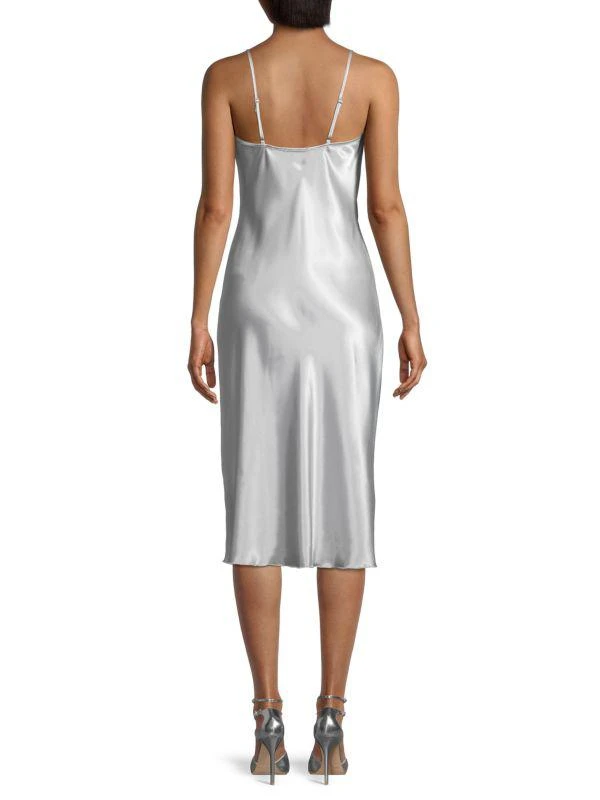 Bebe Solid Satin Bias Slip Dress 2