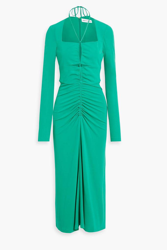 REBECCA VALLANCE Edie cutout ruched jersey midi dress