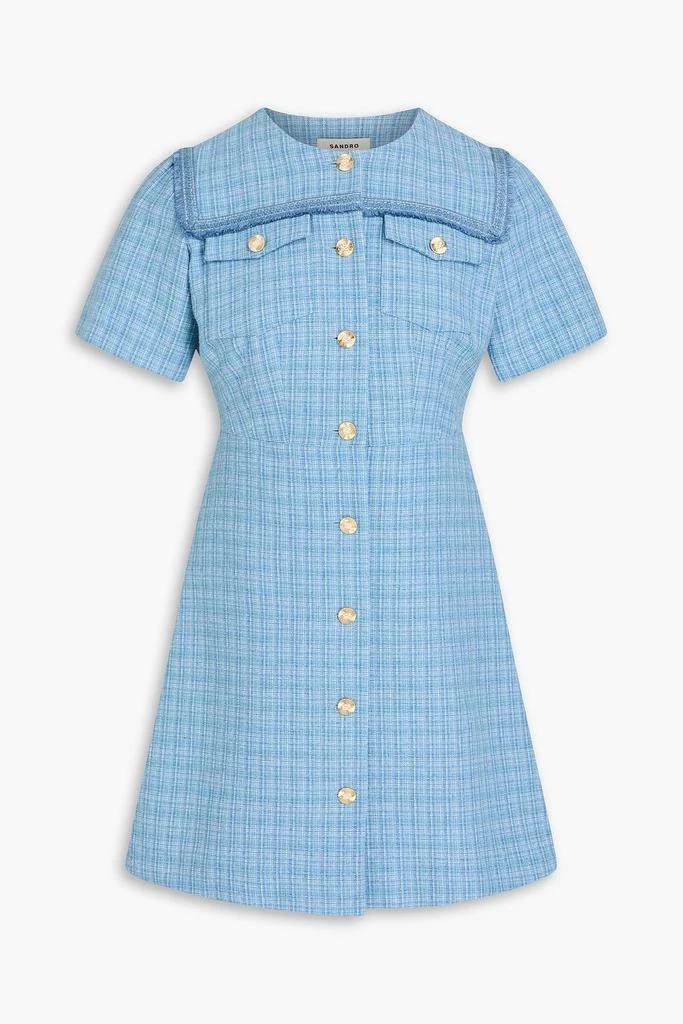 knee length dresses for ladies Sandro tweed mini dress with belt main image 0