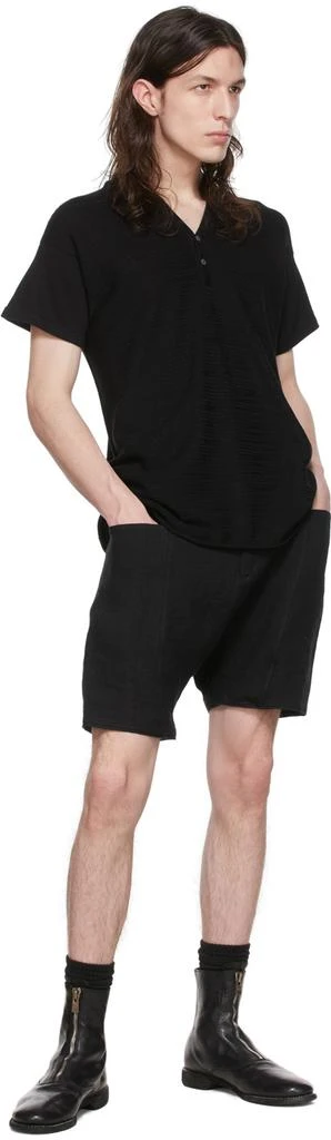 Label Under Construction Black Cotton Henley 4