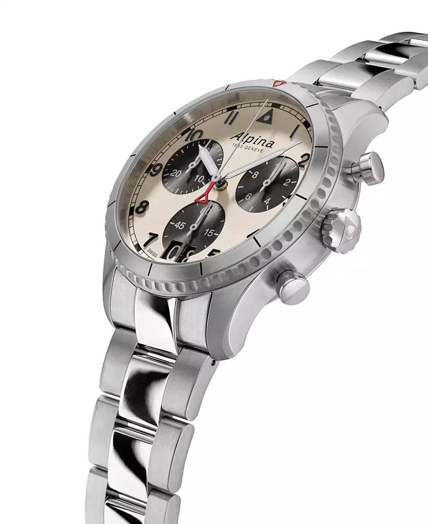 Alpina Men's Swiss Chronograph Startimer Stainless Steel Strap Bracelet Watch 41mm 2