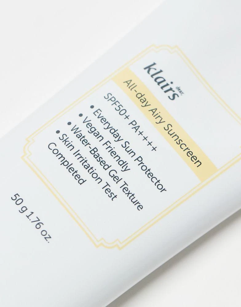 Korean Skincare Dear Klairs All-day Airy Sunscreen SPF 50 50g 2