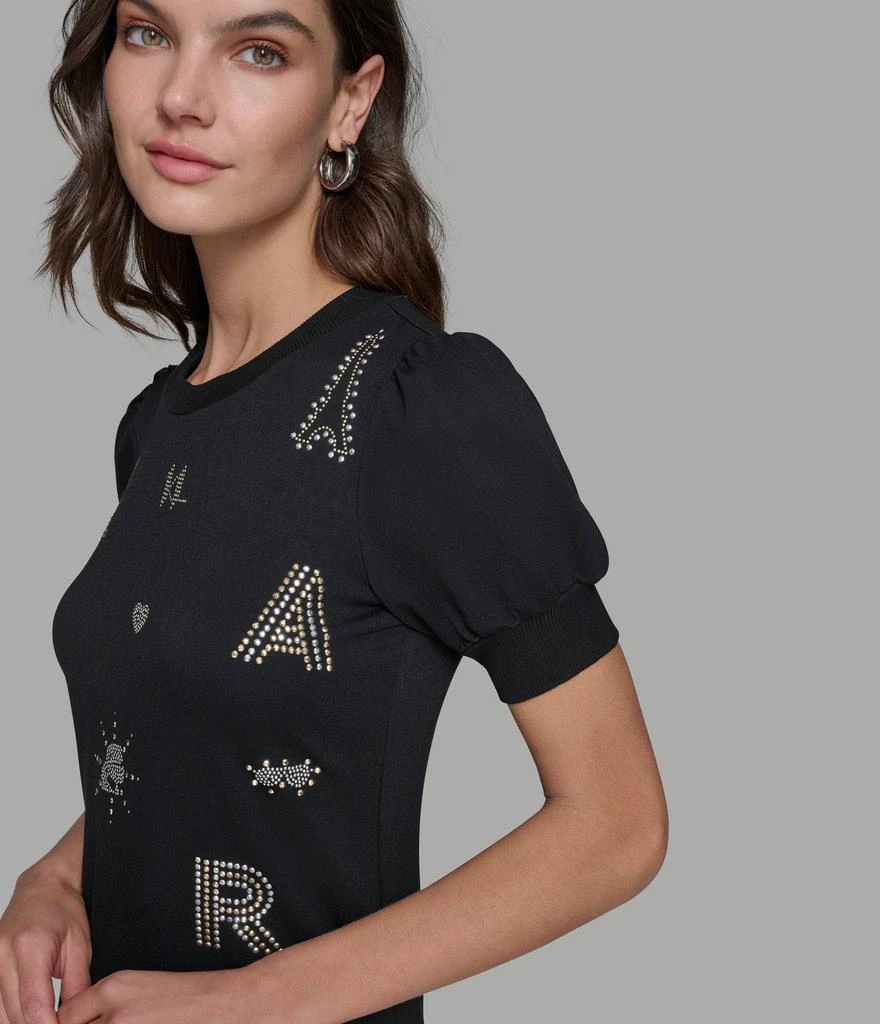 Karl Lagerfeld Paris PUFF SLEEVE WHIMSY T-SHIRT DRESS 8