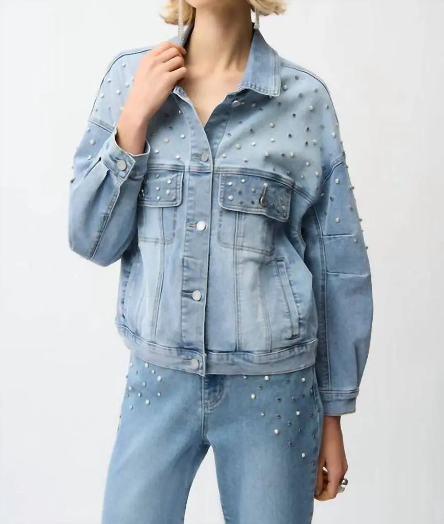 JOSEPH RIBKOFF Joseph Ribkoff - Oversized Jacket With Pearls And Studs