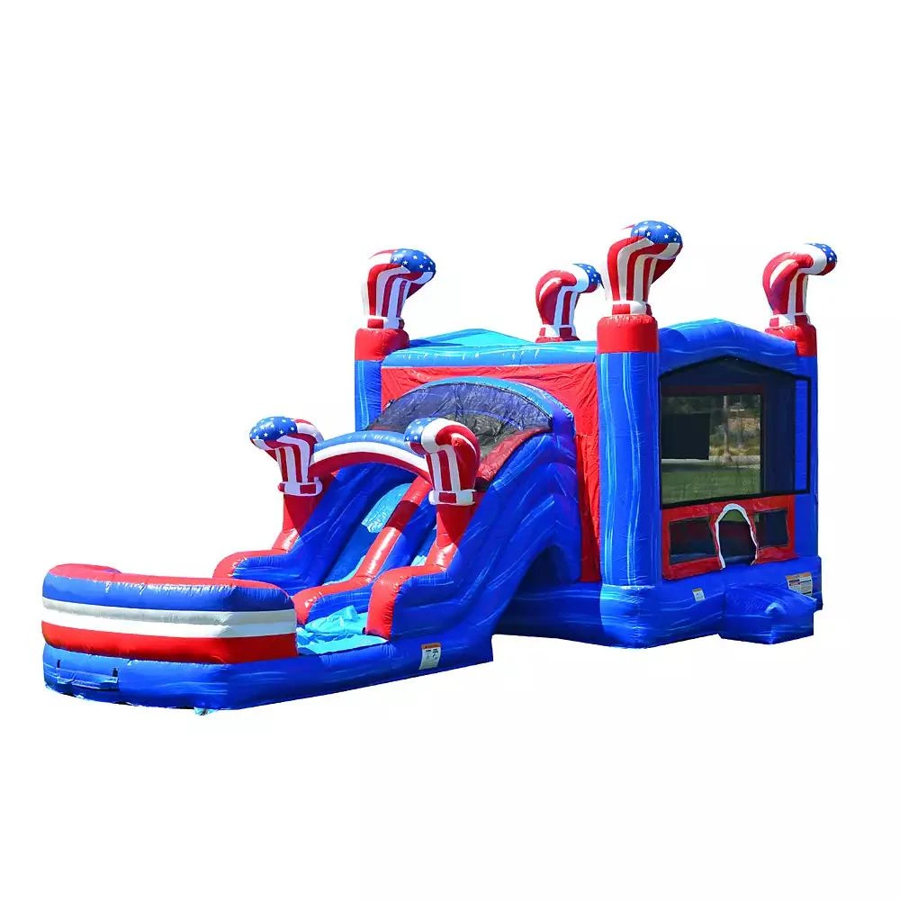 Jumporange American Boxing Commercial Grade Bounce House Water Slide with Pool for Kids and Adults (with Blower), Basketball Hoop, Wet Dry Combo, Outdoor, Big Inflatable, Birthday Party Rental