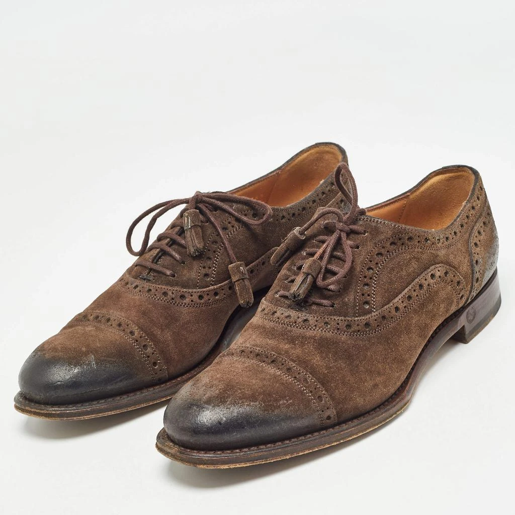 Gucci Gucci Brown Suede Brogue Oxfords Size 36.5 2