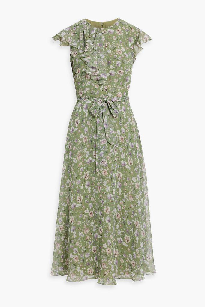 MIKAEL AGHAL Ruffled floral-print chiffon midi dress
