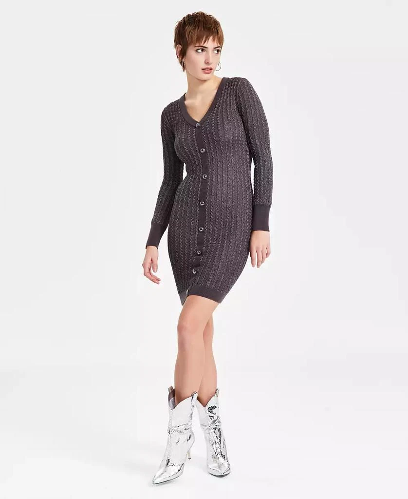 GUESS Women's Josie Ribbed V-Neck Cardigan Dress 1