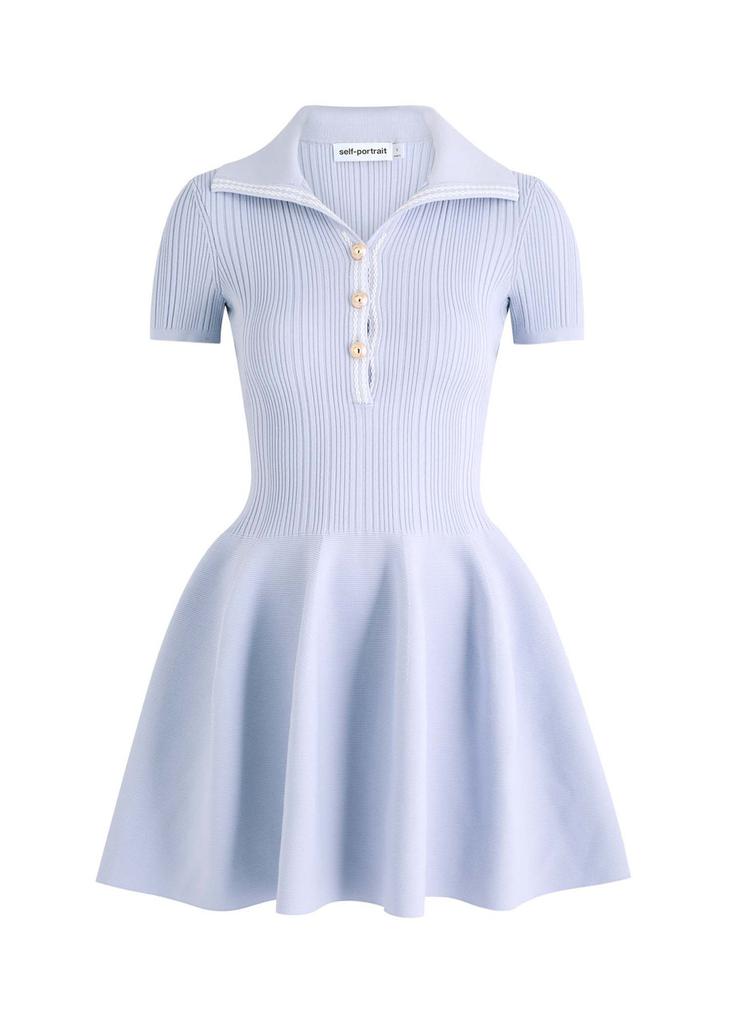 Self Portrait Ribbed stretch-knit mini dress
