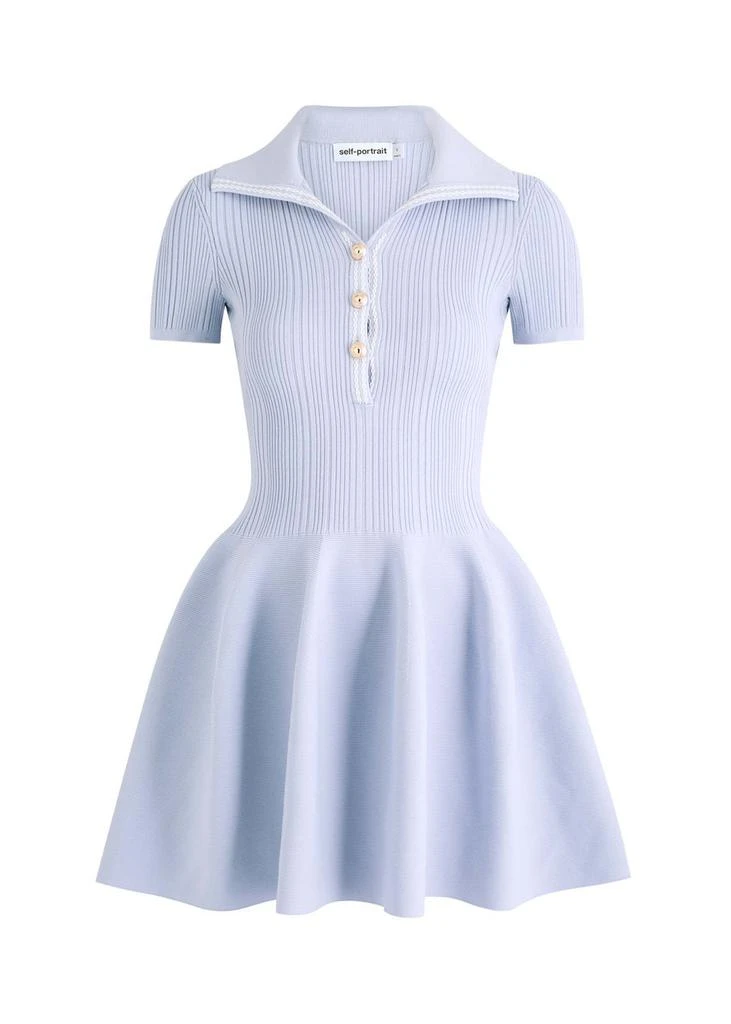 Self Portrait Ribbed stretch-knit mini dress 1