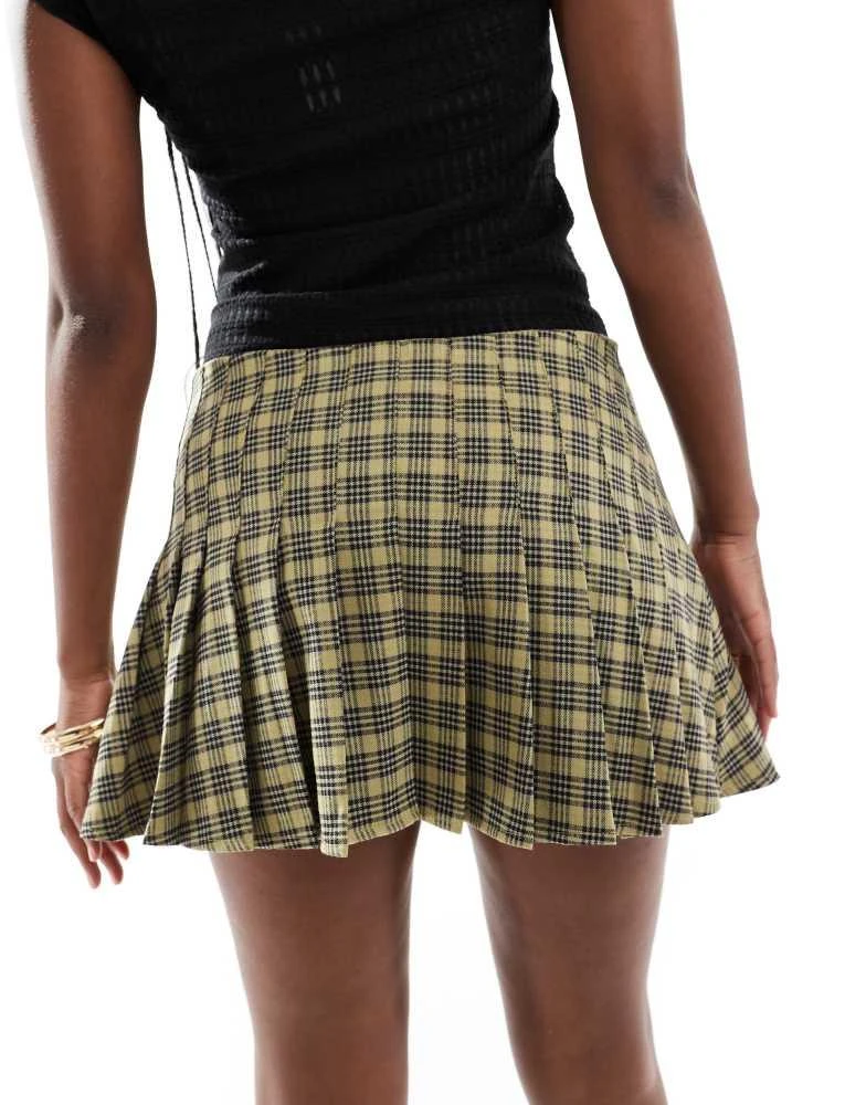 Motel Motel cida tartan mini skirt in yellow check 5