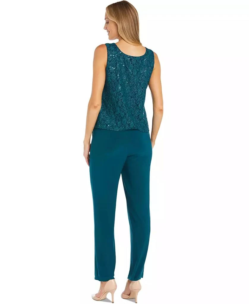 R & M Richards Petite Sequin Lace Jacket, Tank & Pants Set 4