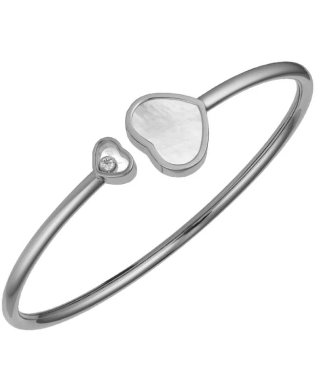 Chopard Bracelet 857482-1304 Chopard Happy Hearts Women
s 18K White Gold, Diamond and Mother of Pearl Bangle Size L