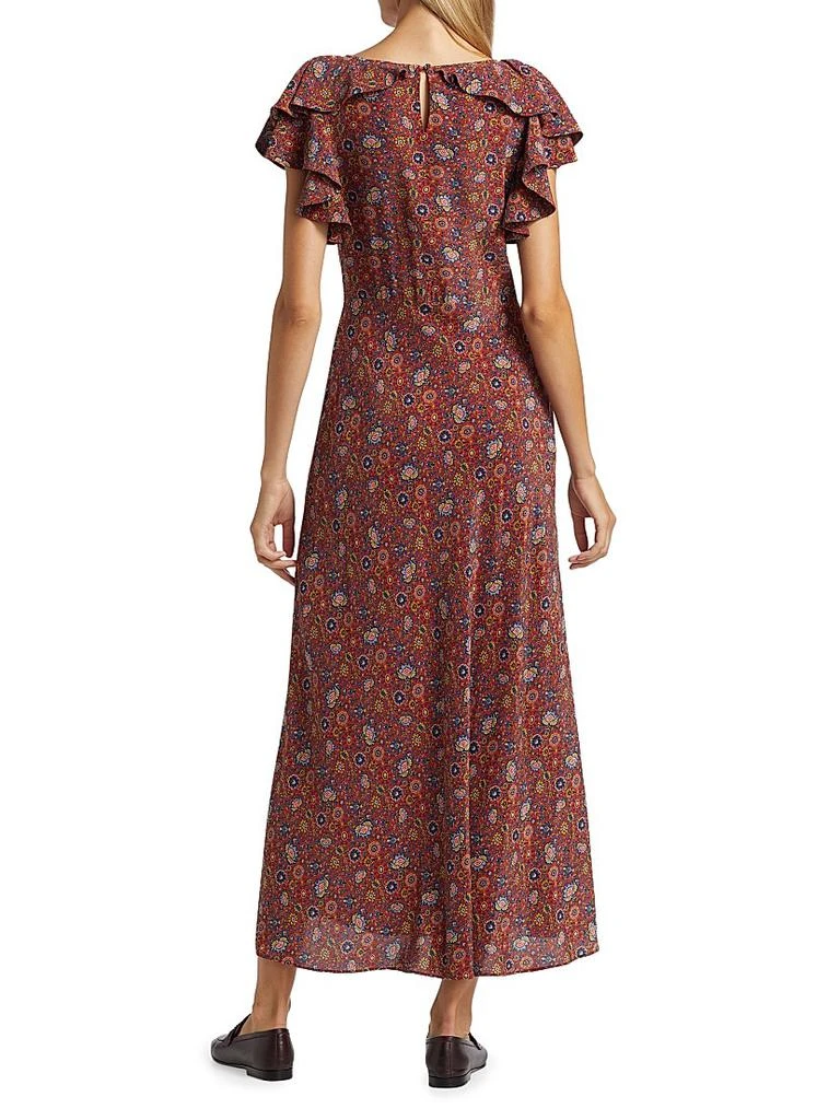 DÔEN Beatriz Floral Silk Short-Sleeve Maxi Dress 5