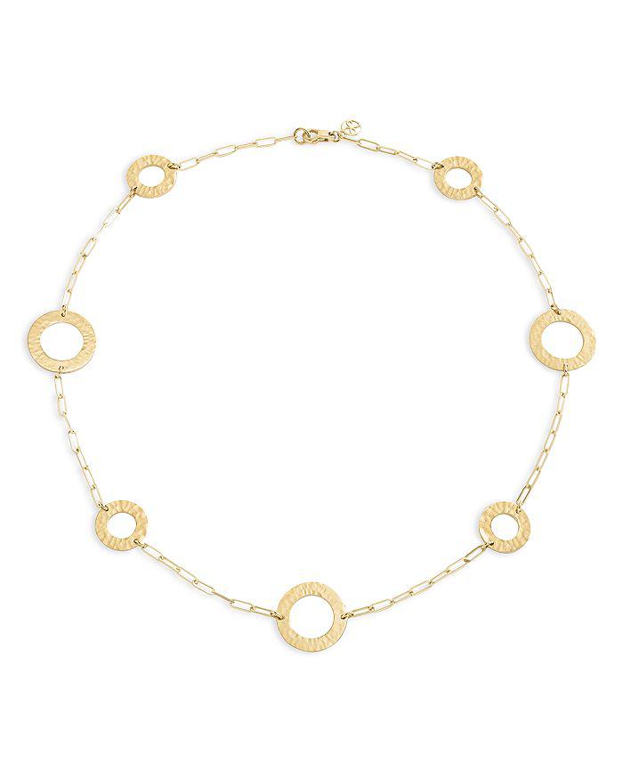 L. Klein 18K Yellow Gold Como Hammered Link Collar Necklace, 18"