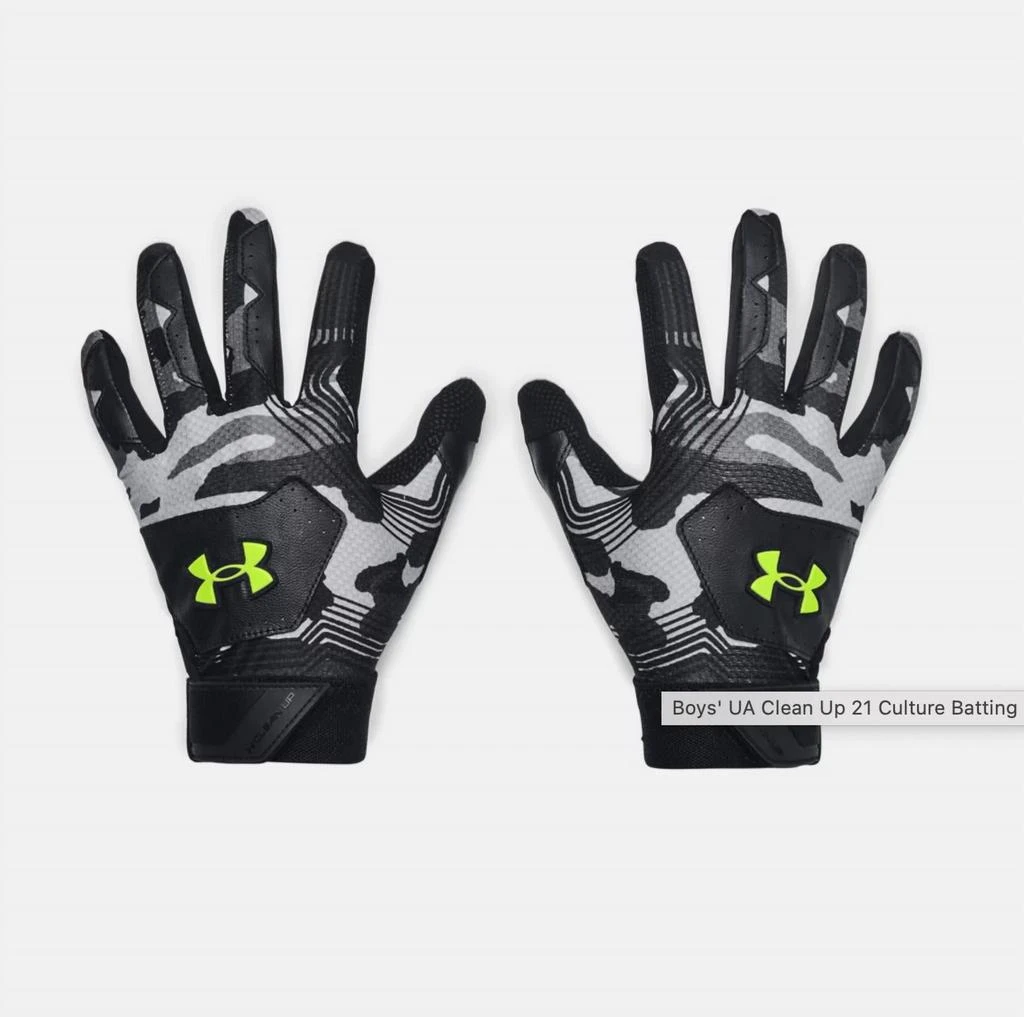 Under Armour Clean Up 21-Culture Batting Gloves In Black/black/high Viz Yellow 1