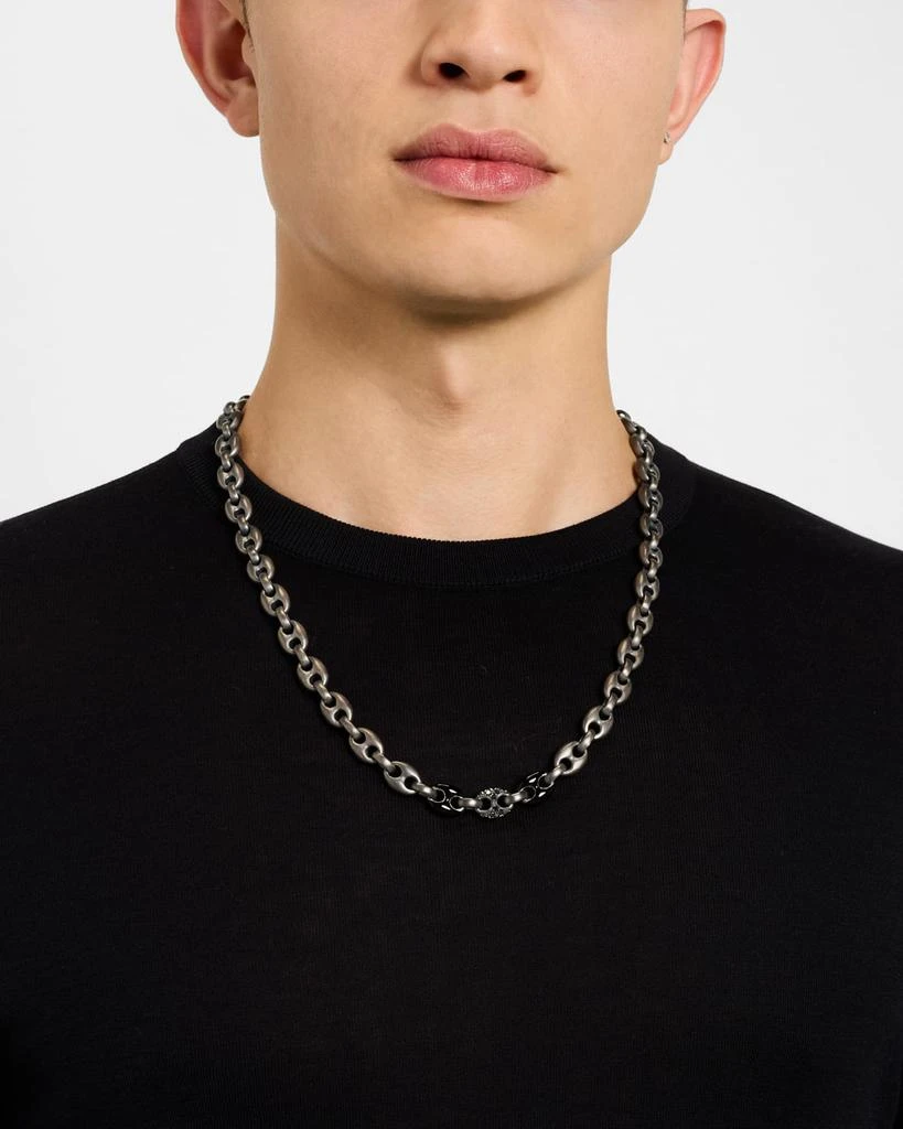 Marco Dal Maso ULYSSES Oxidized Silver and Black Enamel Diamond Necklace 2