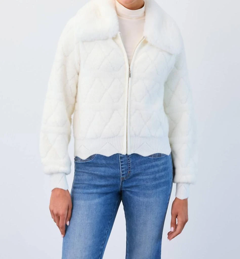 FDJ Fdj - Detachable Collar Sweater Bomber Jacket