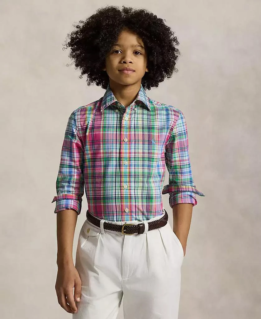 Ralph Lauren Big Boys Plaid Cotton Poplin Shirt 1