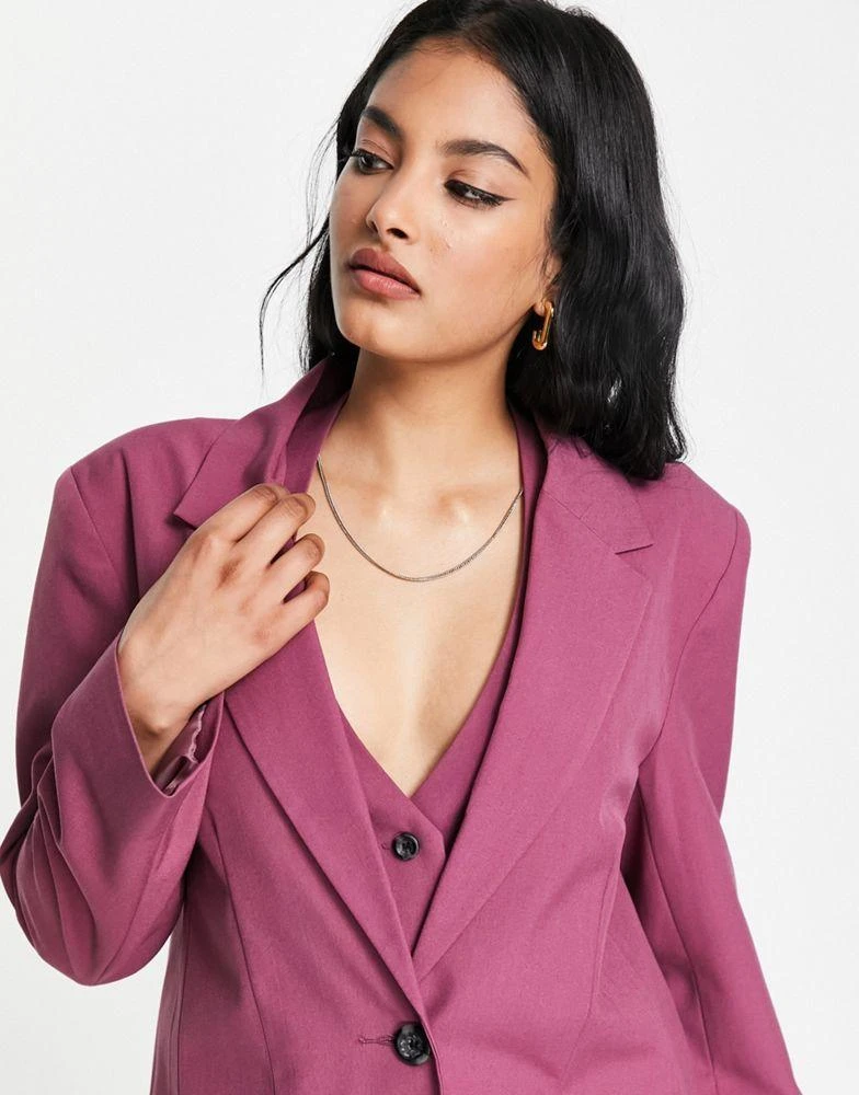 ASOS DESIGN ASOS DESIGN Mix & Match slim boy suit blazer in plum 3