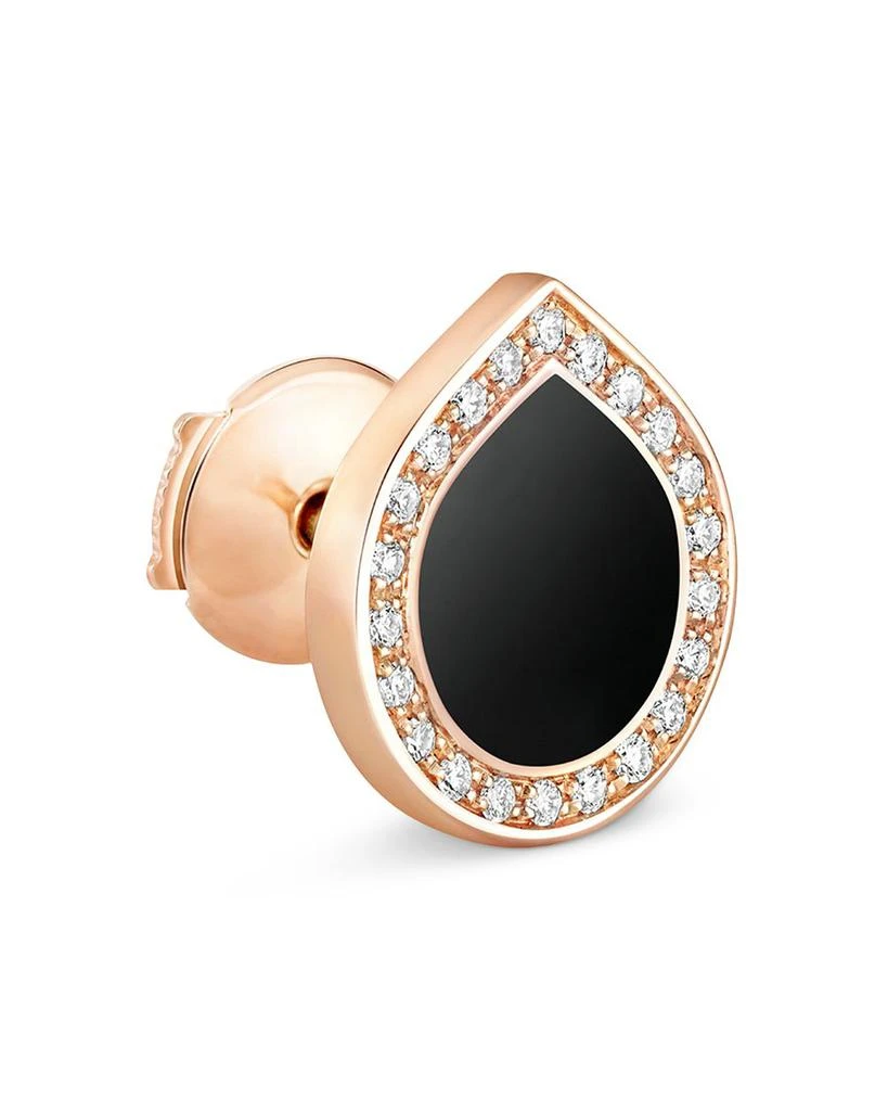 Repossi 18K Rose Gold Antifer Onyx 
Diamond Halo Single Stud Earring 1