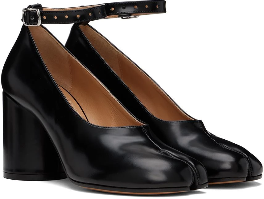MAISON MARGIELA Black Tabi Leather Heels 4