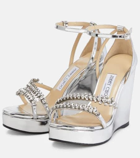 Jimmy Choo Bing Wedge 120 metallic sandals 5