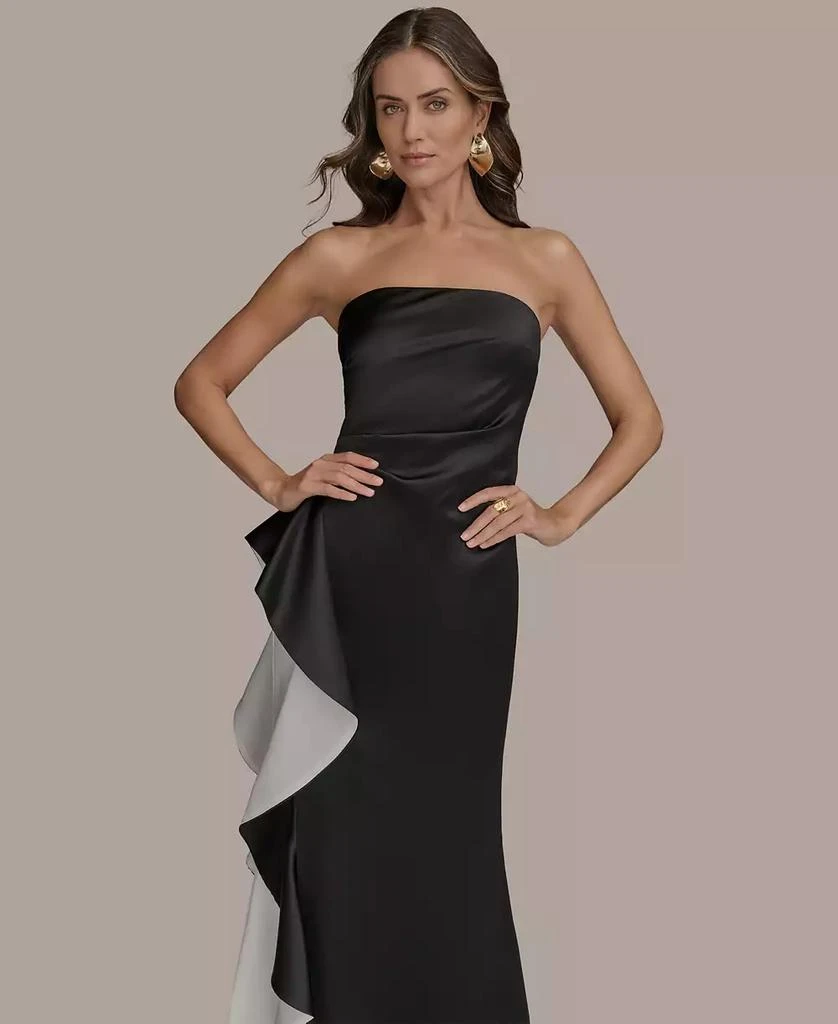 Donna Karan Women's Strapless Ruffle Gown 3