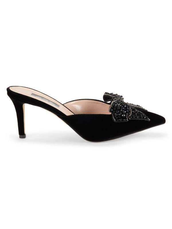 SJP by Sarah Jessica Parker Marvel Crystal Velvet Bow Heel Mules 1