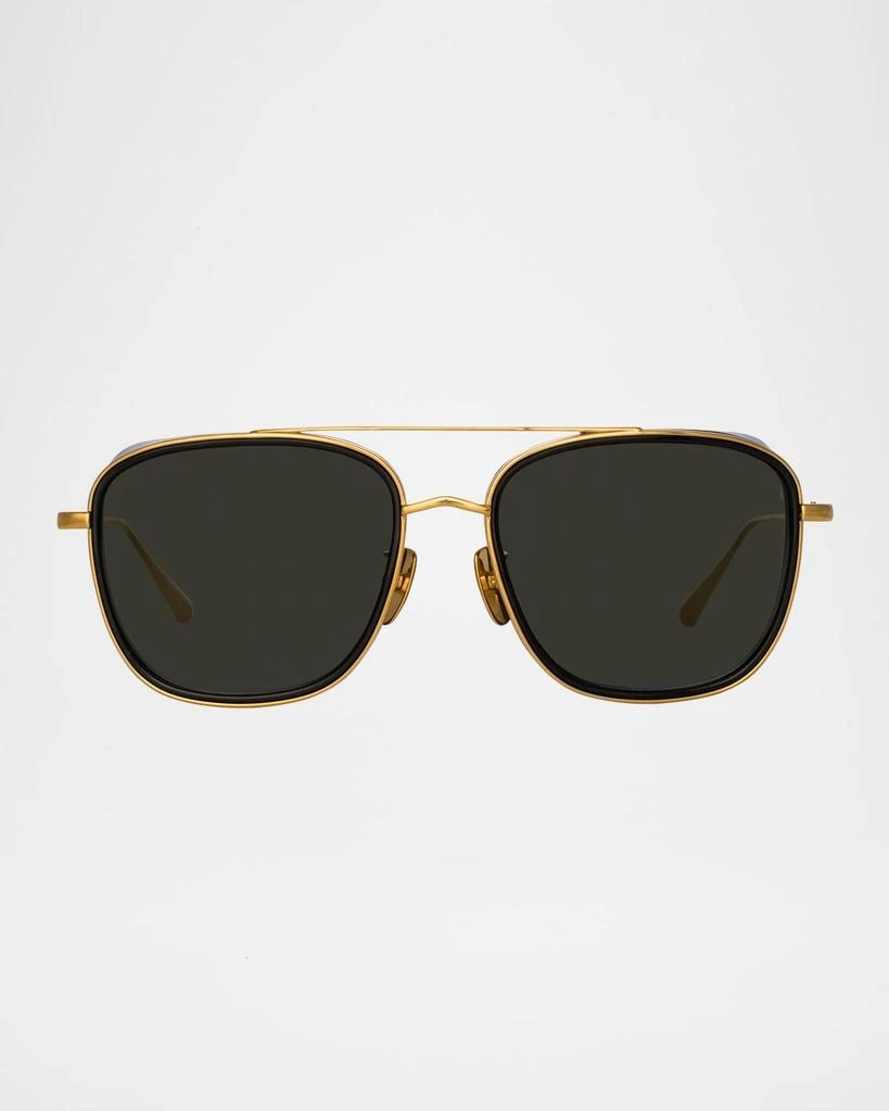 Linda Farrow Jarvis 18K Gold-Plated Titanium Aviator Sunglasses 3