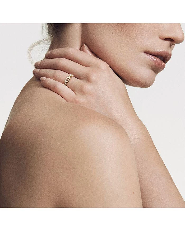 David Yurman Stax Single Row Pavé Chain Link Ring with Diamonds in 18K Gold 5