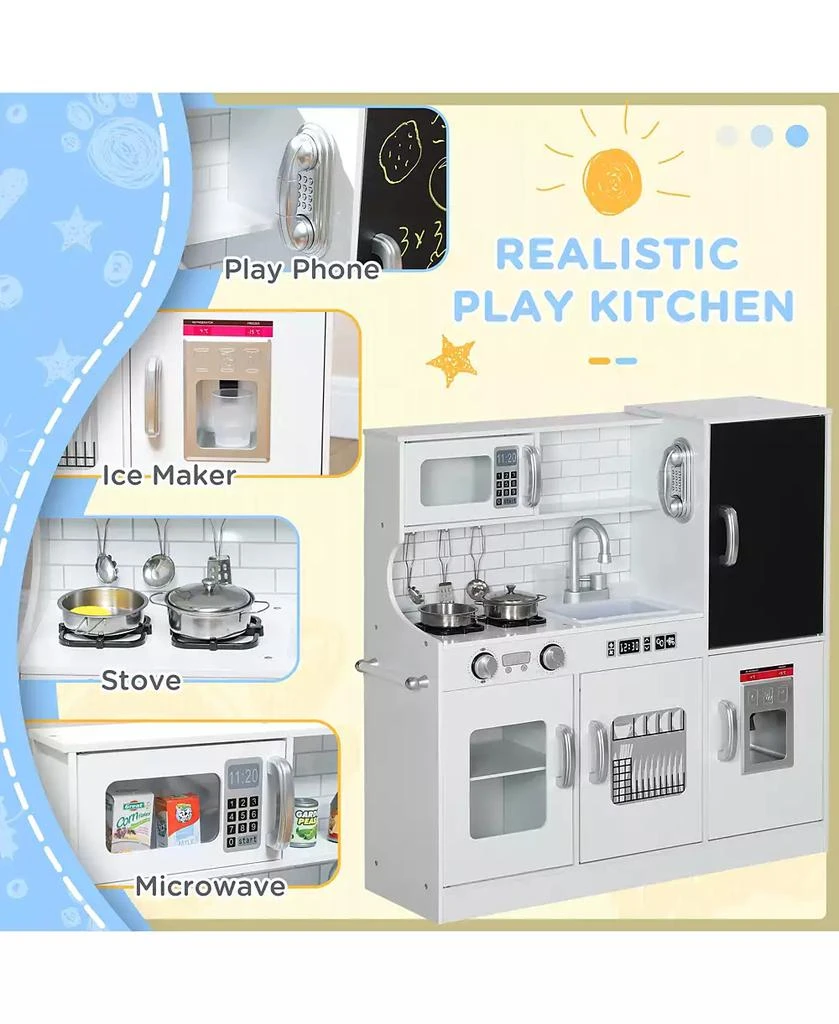 HONGGE Kids Pretend Play Kitchen with Chalkboard and Accessories 5