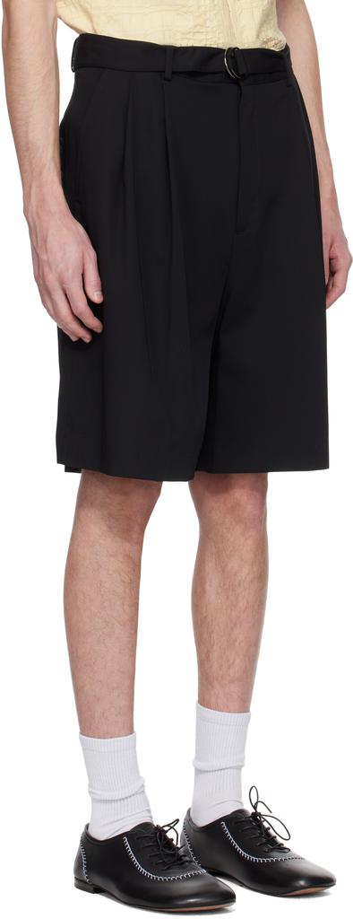 CMMN SWDN Black Marshall Pleated Shorts