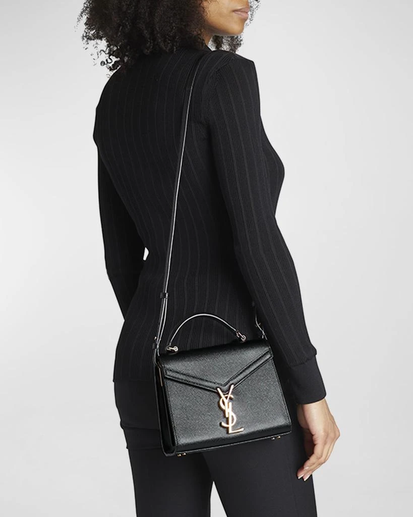 Yves Saint Laurent Cassandra Mini YSL Top Handle Crossbody Bag in Grained Leather 2